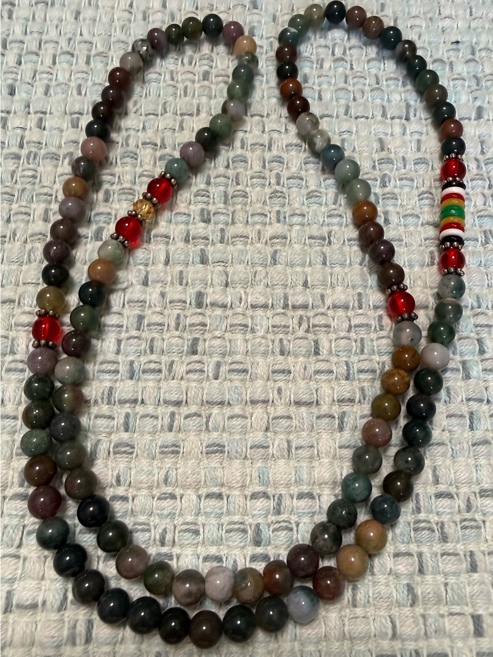 Multi-Color Beaded Women’s Necklace - Indian Agate Style